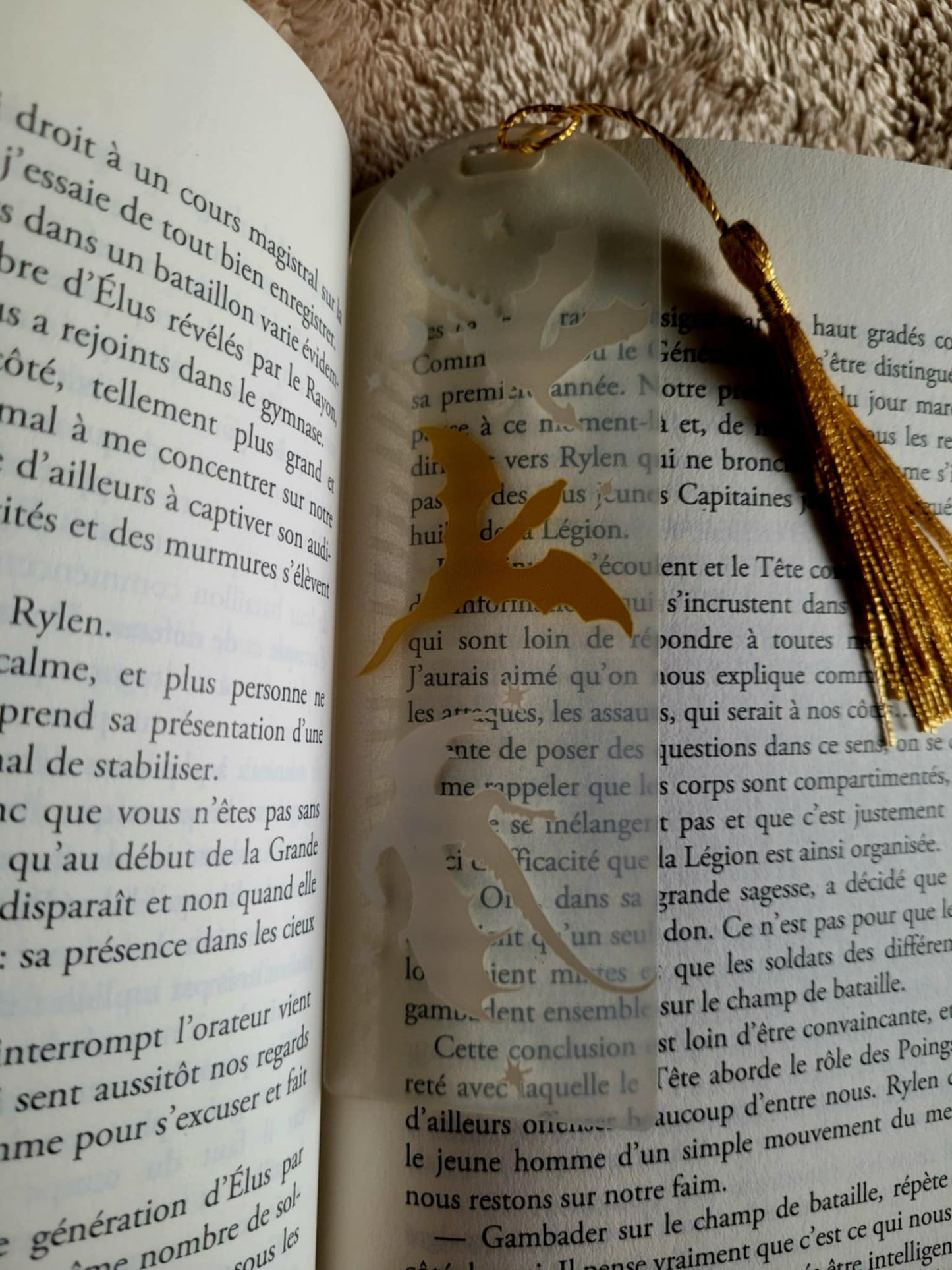 Marque-pages " Gardiens des Royaumes" (Or et Blanc)