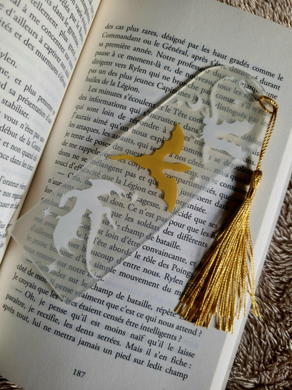 Marque-pages " Gardiens des Royaumes" (Or et Blanc)