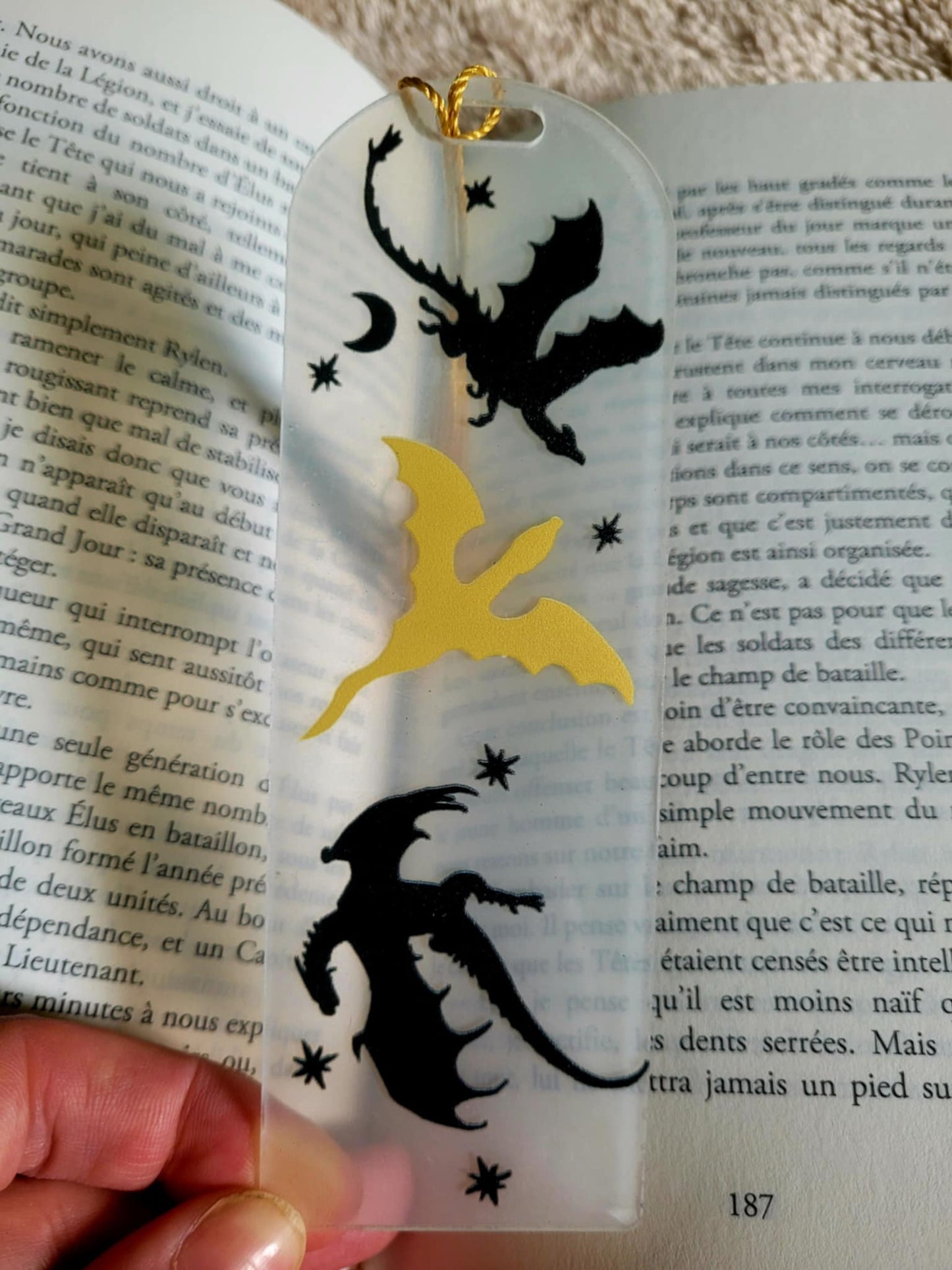 Marque-pages " Gardiens des Royaumes" (Or et Noir)